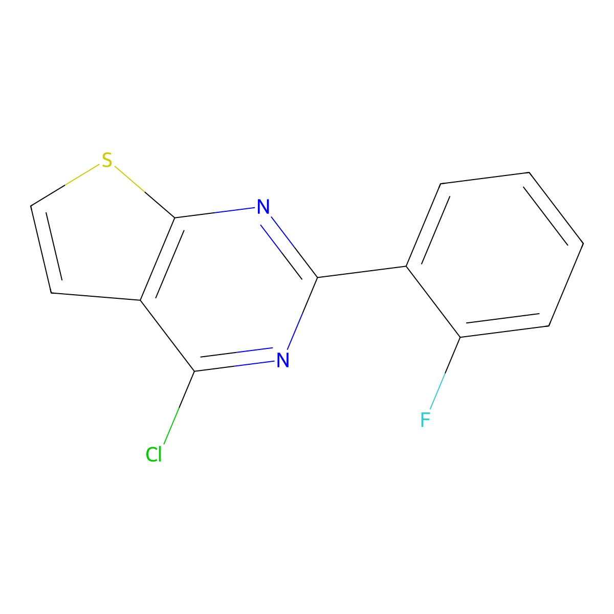 4-Chloro-2-(2-fluorophenyl)thieno[2,3-d]pyrimidine molecular structure, CAS 773140-11-7