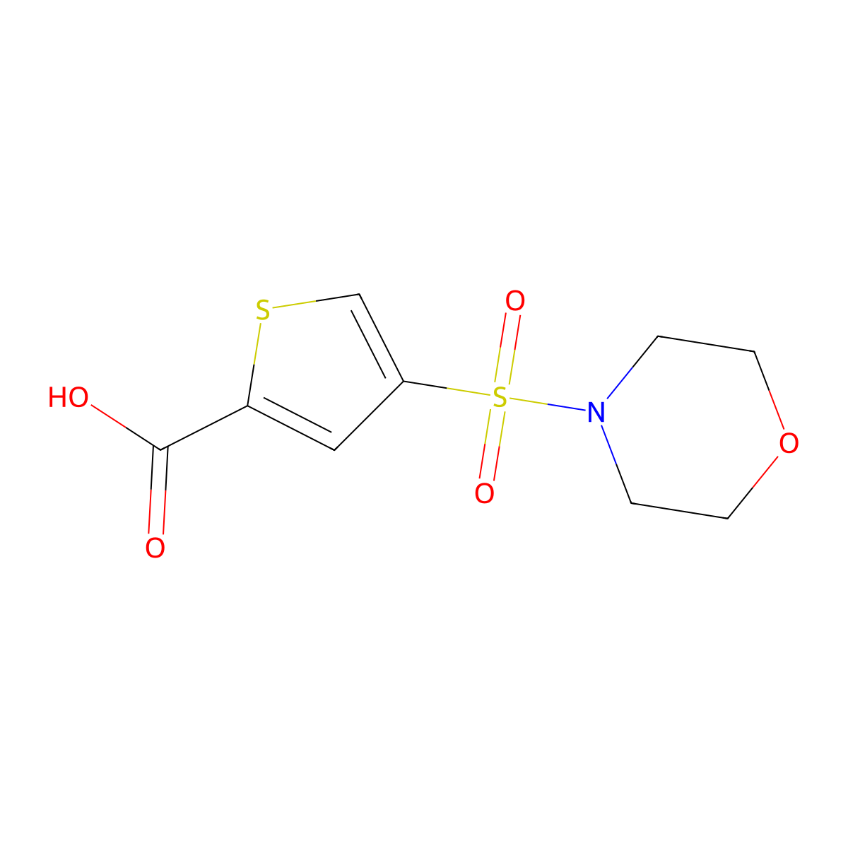 4-(Morpholin-4-ylsulfonyl)thiophene-2-carboxylic acid molecular structure, CAS 773145-52-1
