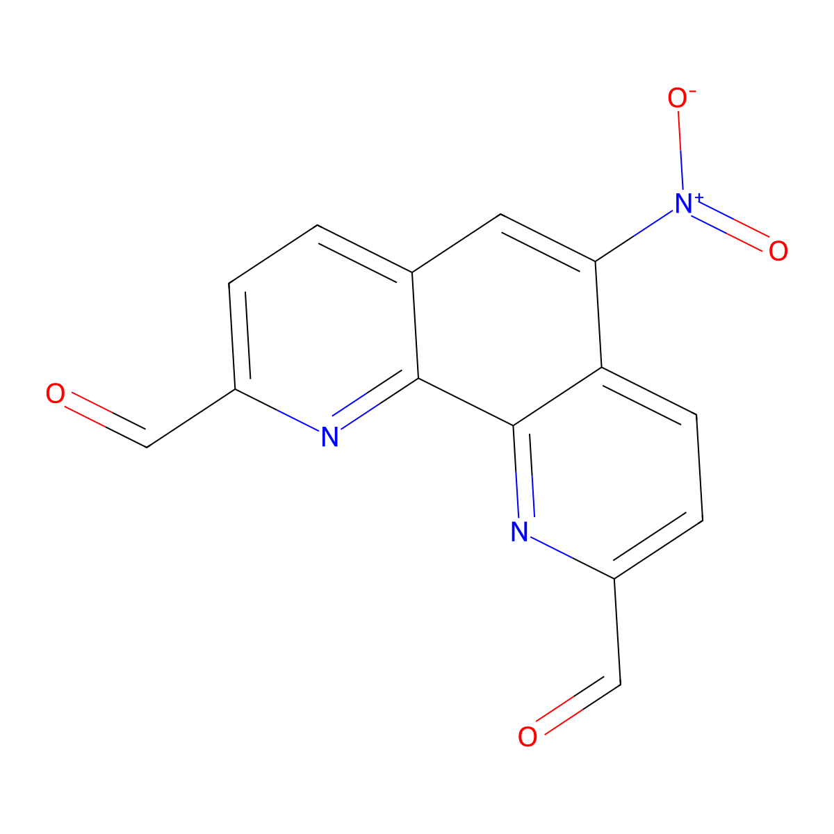 5-Nitro-1,10-phenanthroline-2,9-dicarbaldehyde molecular structure, CAS 773146-44-4