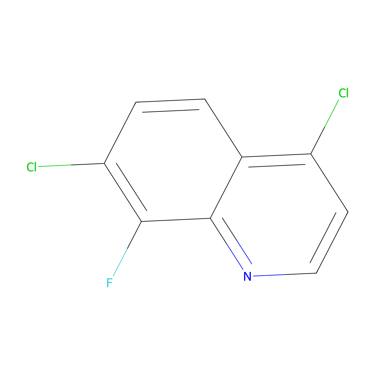 4,7-Dichloro-8-fluoroquinoline molecular structure, CAS 773148-80-4