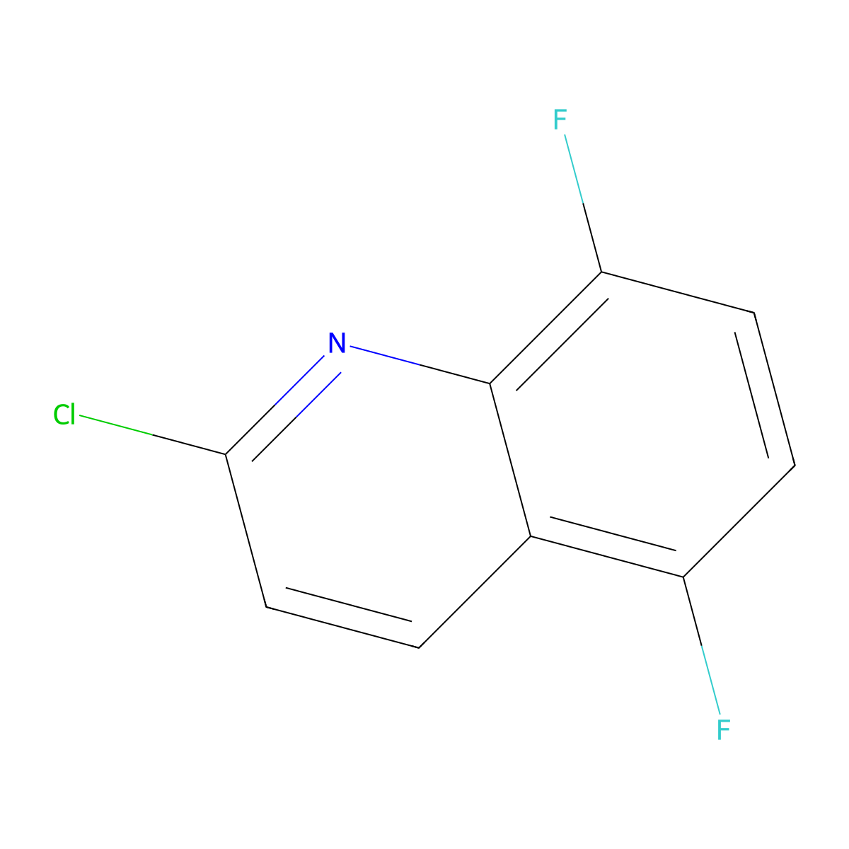 2-Chloro-5,8-difluoroquinoline molecular structure, CAS 773148-82-6