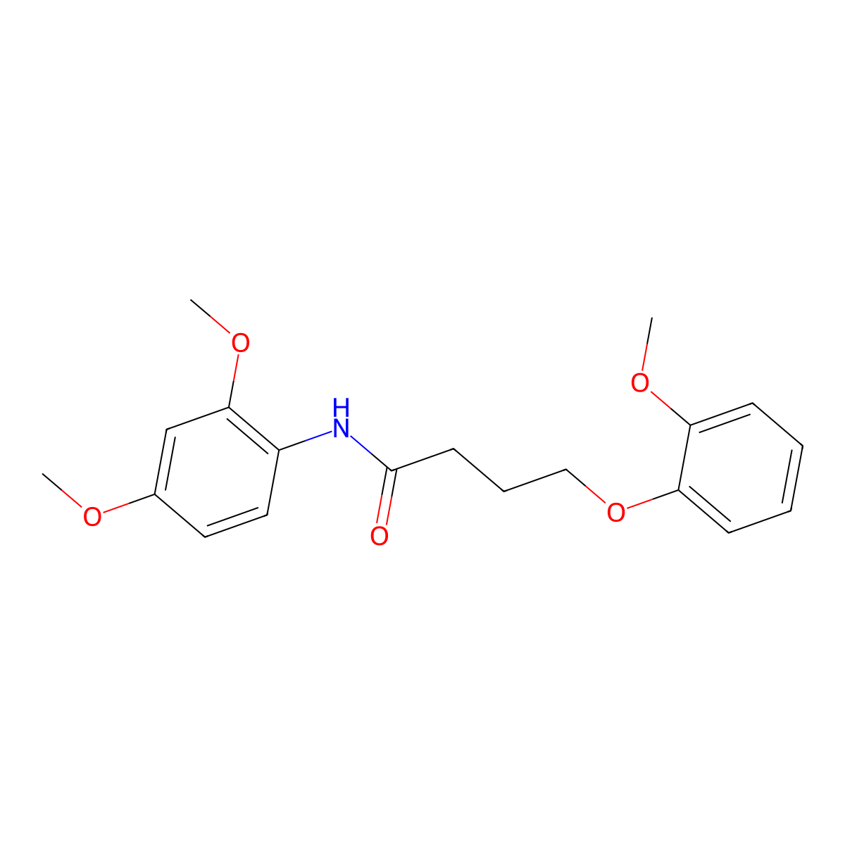 N-(2,4-dimethoxyphenyl)-4-(2-methoxyphenoxy)butanamide molecular structure, CAS 773150-87-1