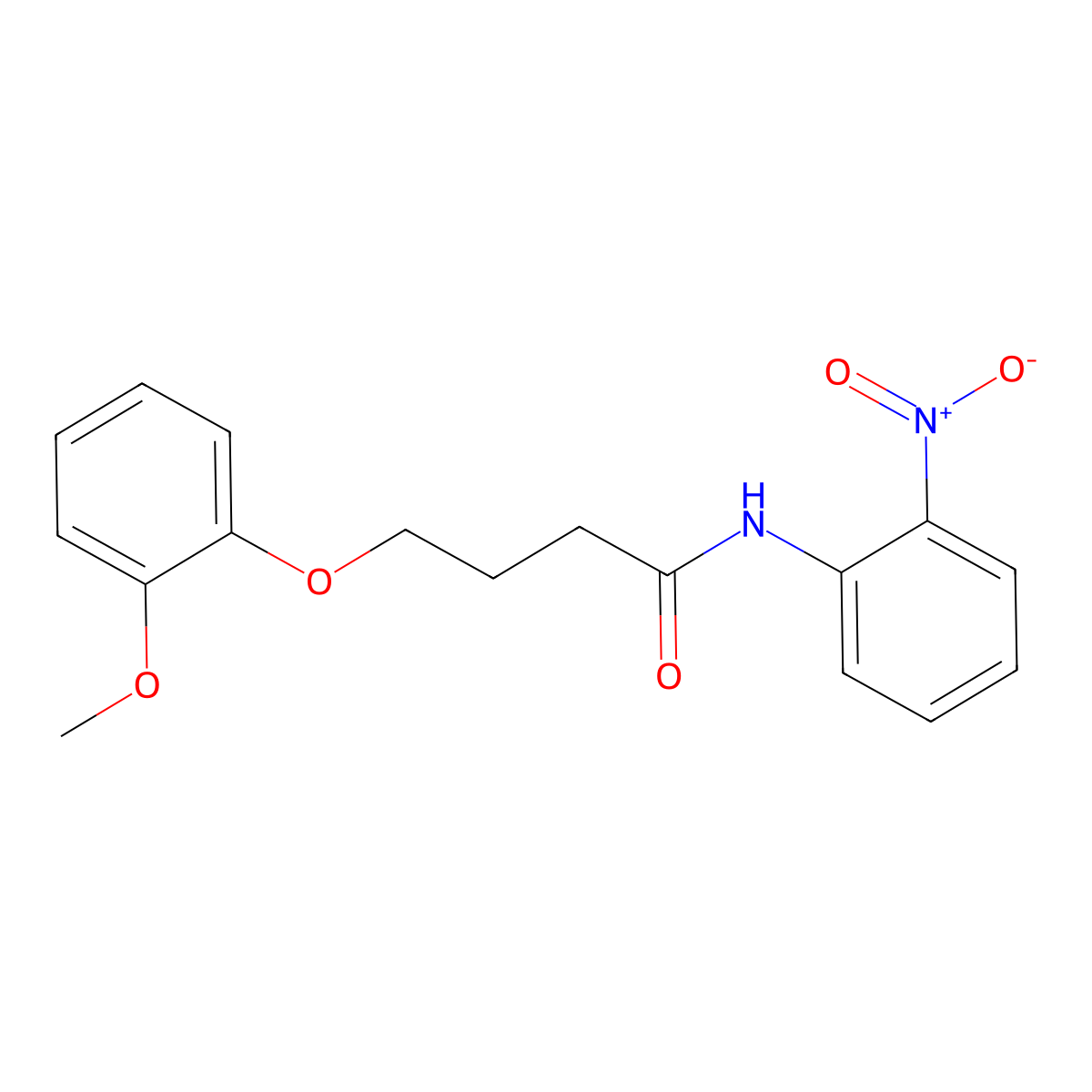 4-(2-methoxyphenoxy)-N-(2-nitrophenyl)butanamide molecular structure, CAS 773150-92-8