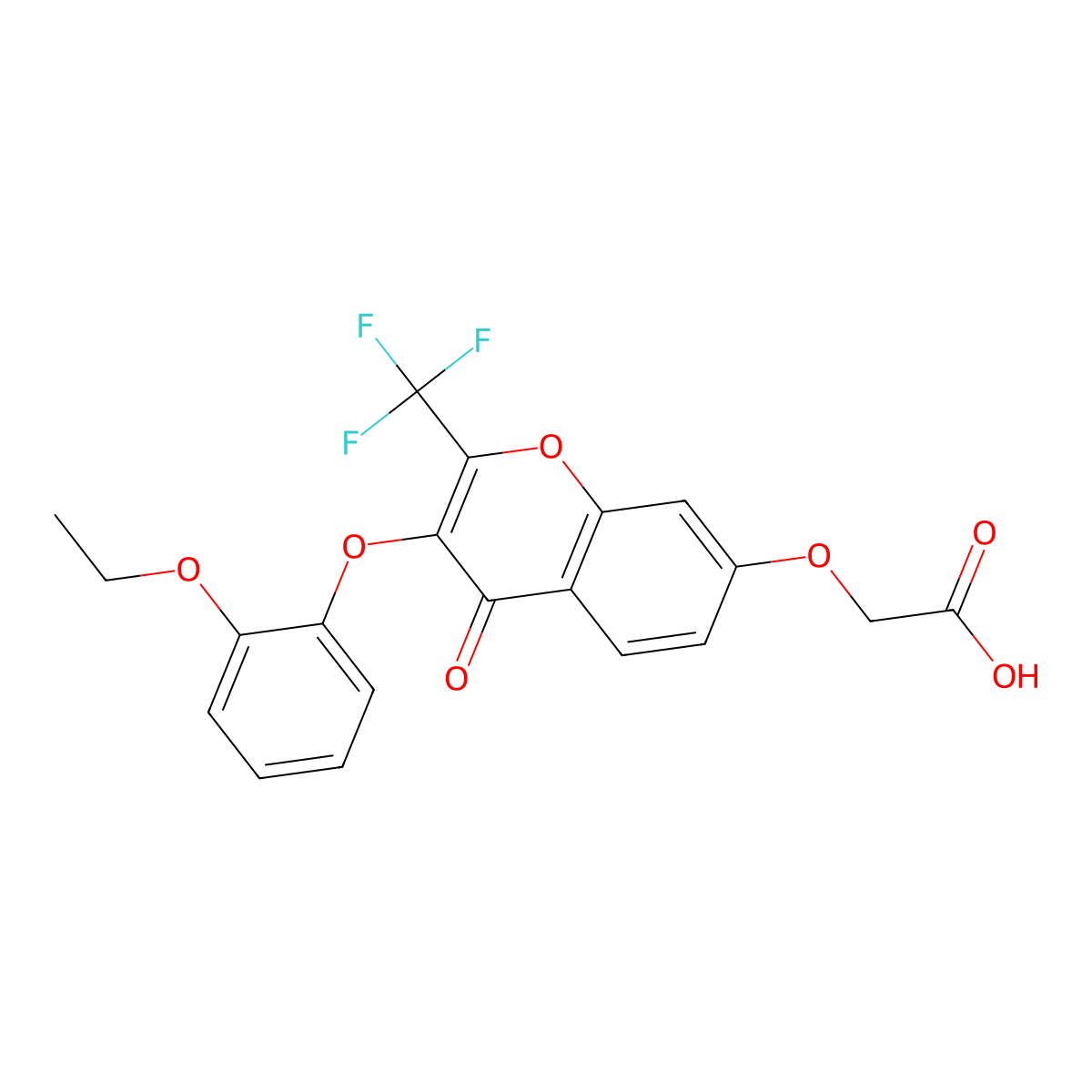 2-[3-(2-ethoxyphenoxy)-4-oxo-2-(trifluoromethyl)chromen-7-yl]oxyacetic Acid molecular structure, CAS 773151-97-6