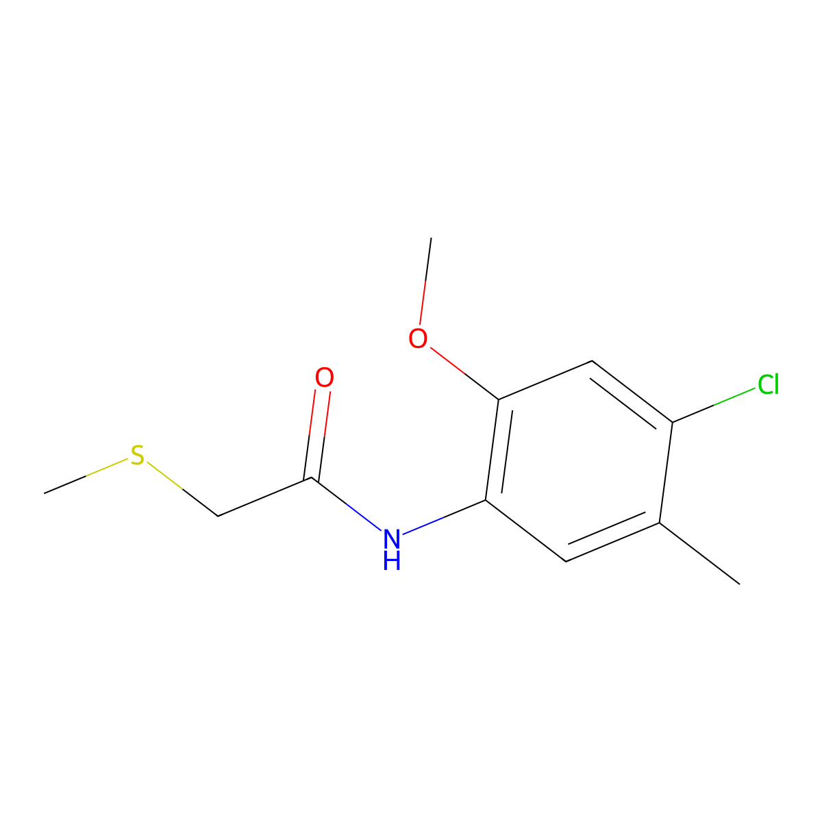 N-(4-chloro-2-methoxy-5-methylphenyl)-2-methylsulfanylacetamide molecular structure, CAS 773152-10-6