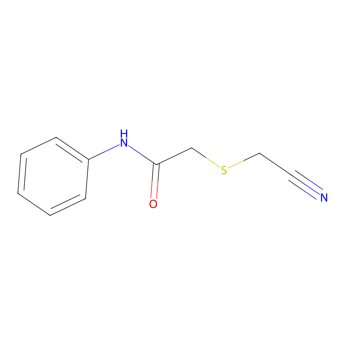 2-(cyanomethylsulfanyl)-N-phenylacetamide molecular structure, CAS 773152-13-9