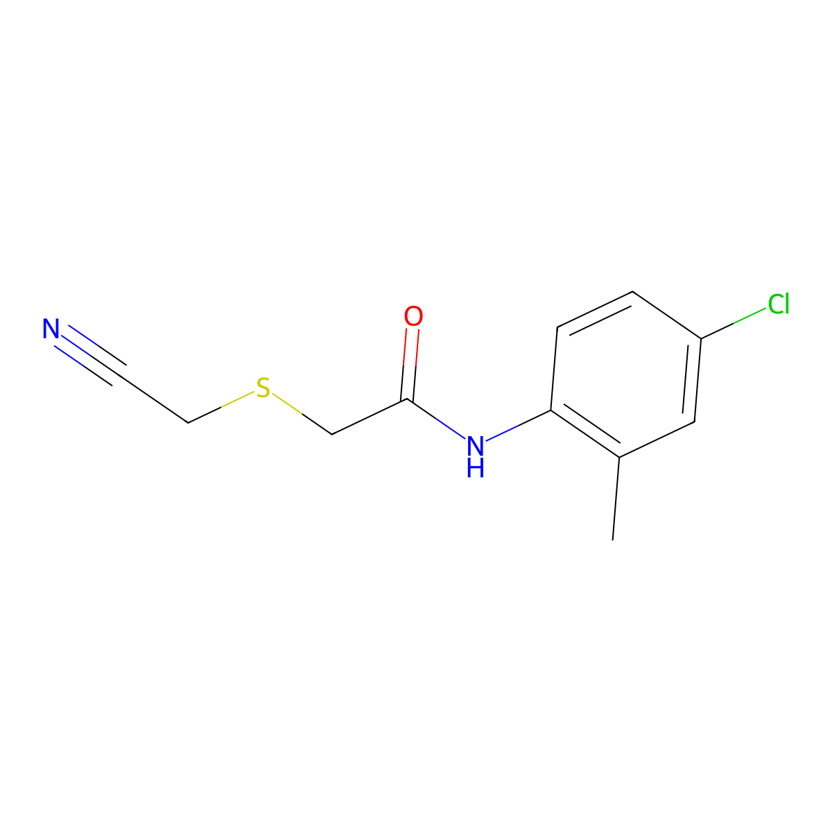 N-(4-chloro-2-methylphenyl)-2-(cyanomethylsulfanyl)acetamide molecular structure, CAS 773152-15-1