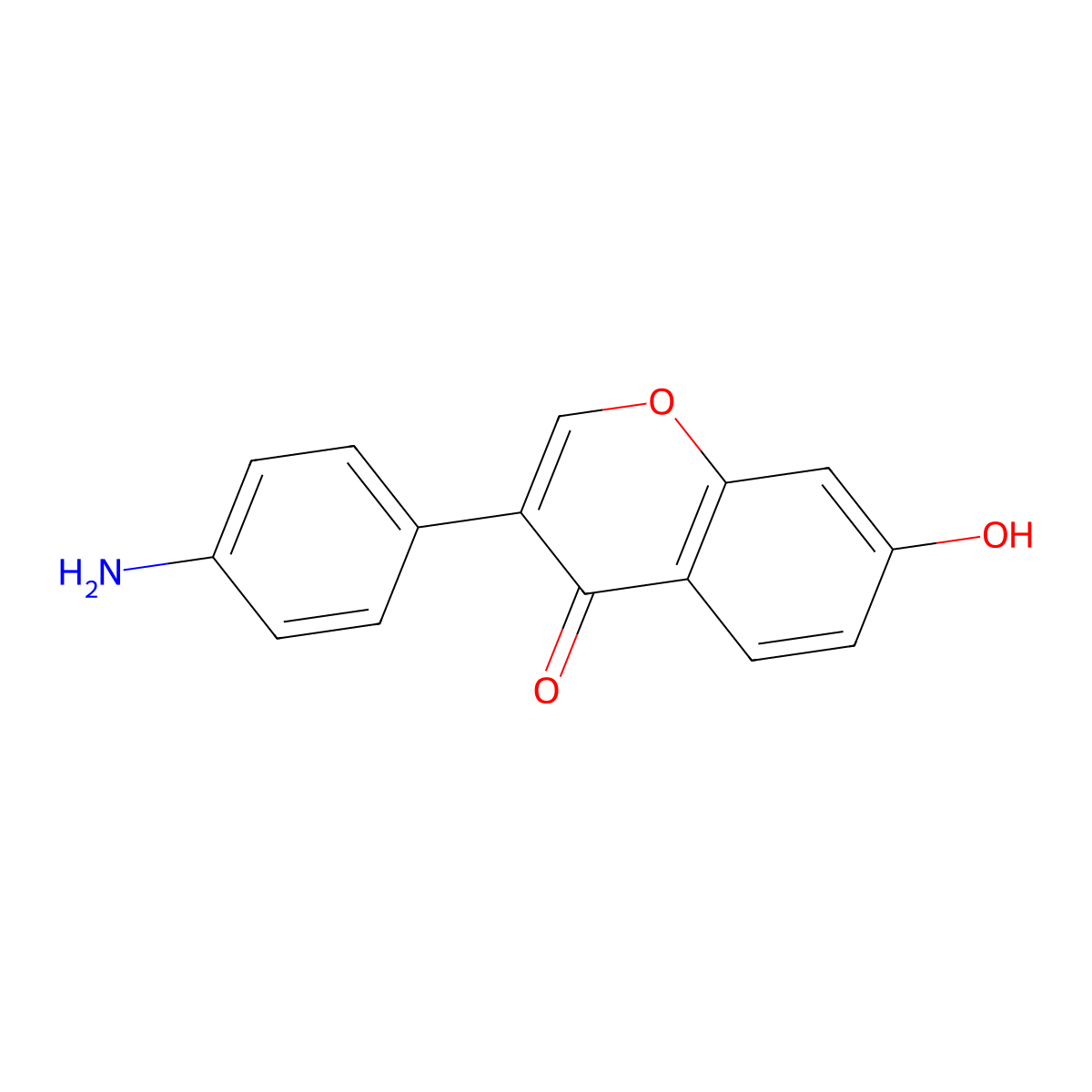 3-(4-aminophenyl)-7-hydroxy-4H-chromen-4-one molecular structure, CAS 77316-78-0