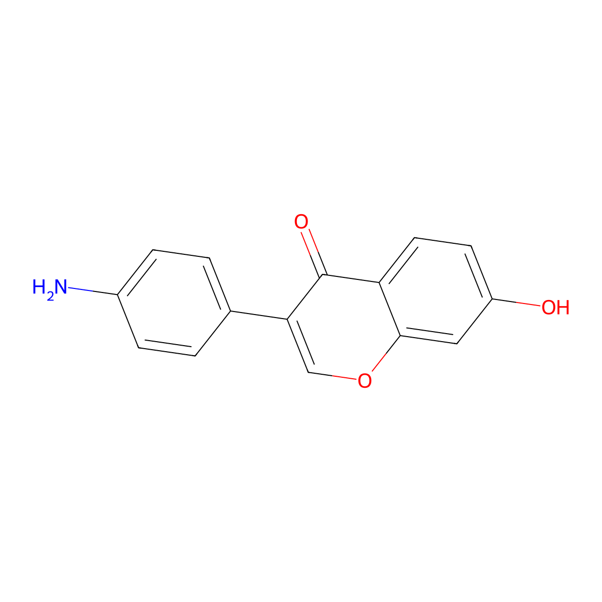 3-(4-aminophenyl)-7-hydroxy-4H-chromen-4-one molecular structure, CAS 77316-78-0