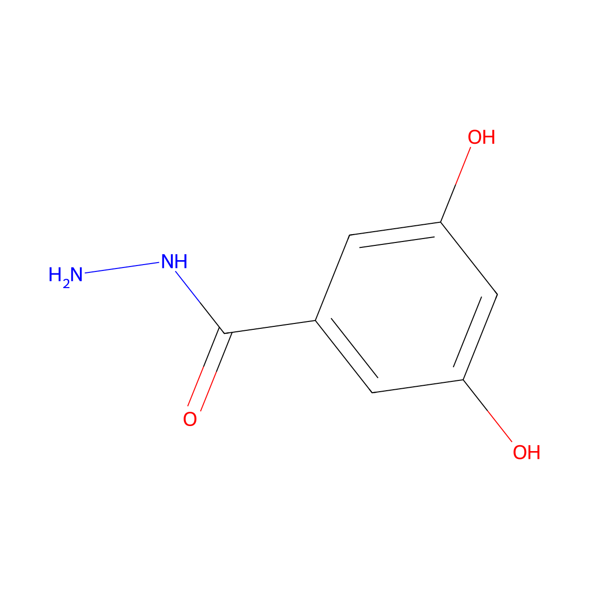 3,5-Dihydroxybenzohydrazide molecular structure, CAS 7732-32-3