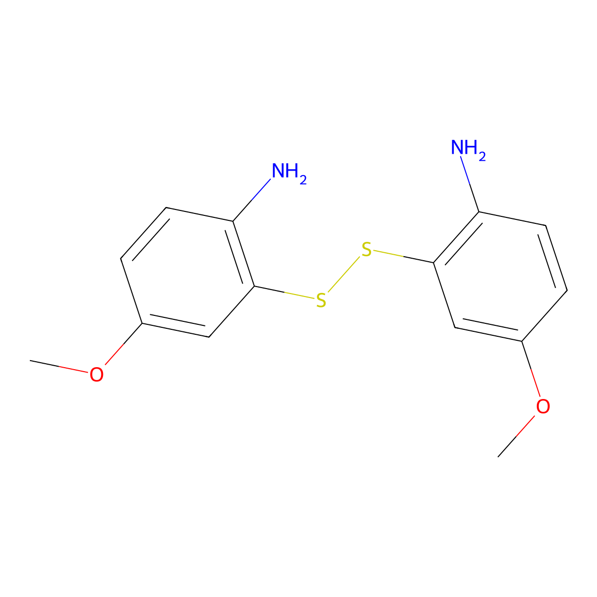 2-[(2-Amino-5-methoxyphenyl)dithio]-4-methoxyaniline molecular structure, CAS 7732-36-7
