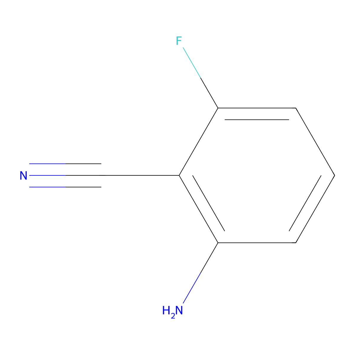 2-Amino-6-fluorobenzonitrile molecular structure, CAS 77326-36-4