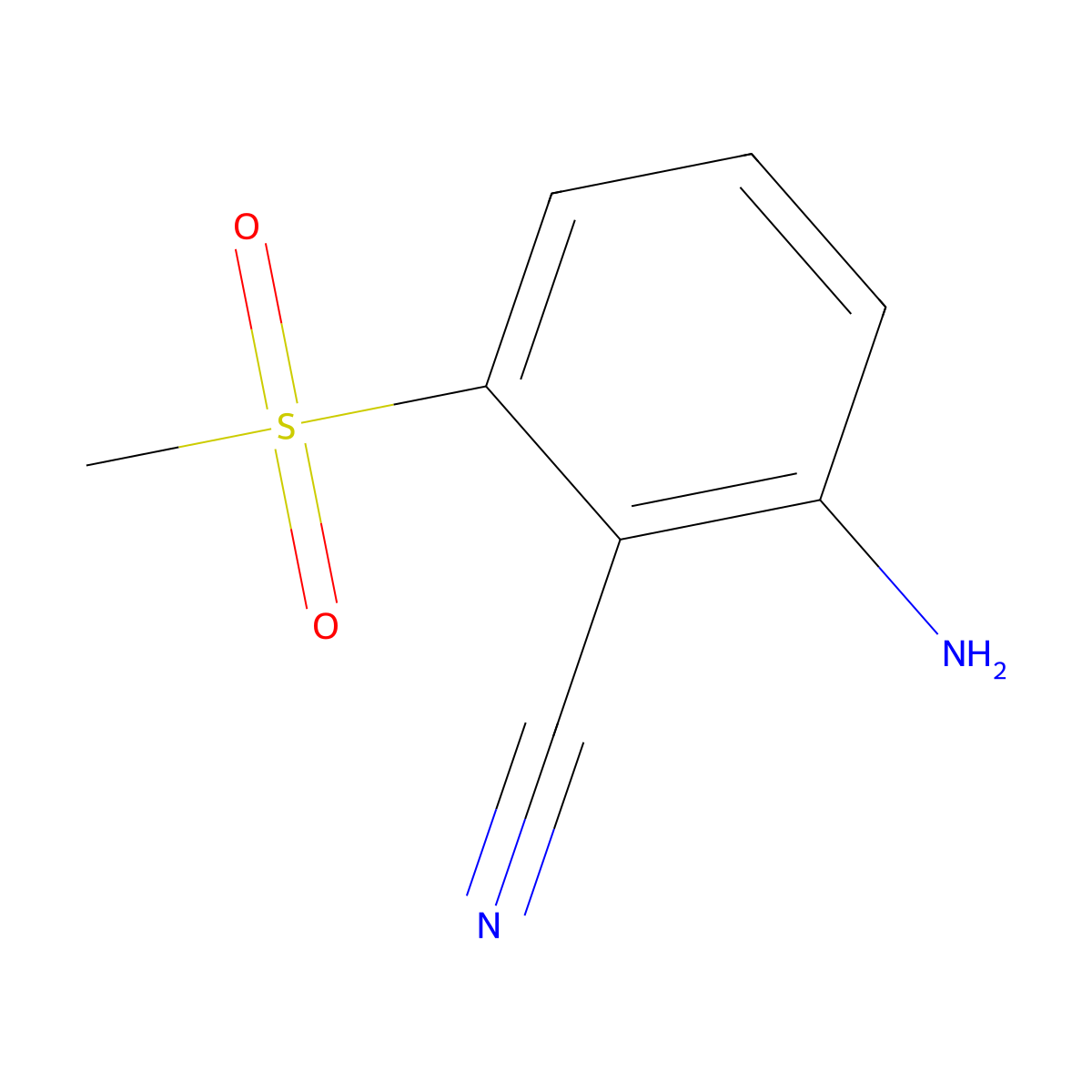 2-Amino-6-(methylsulfonyl)benzonitrile molecular structure, CAS 77326-37-5