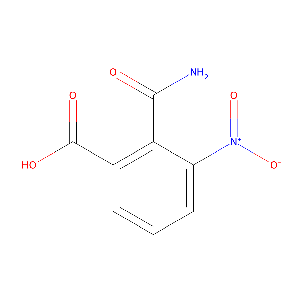 2-Carbamoyl-3-nitrobenzoic acid molecular structure, CAS 77326-45-5