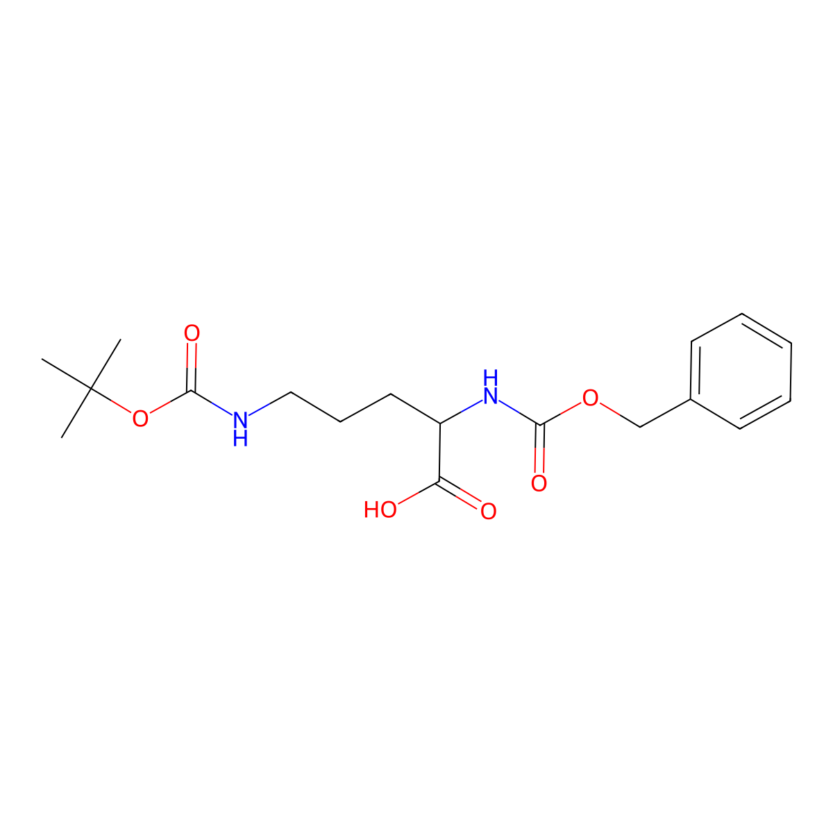 Z-DL-Orn(Boc)-OH molecular structure, CAS 7733-29-1