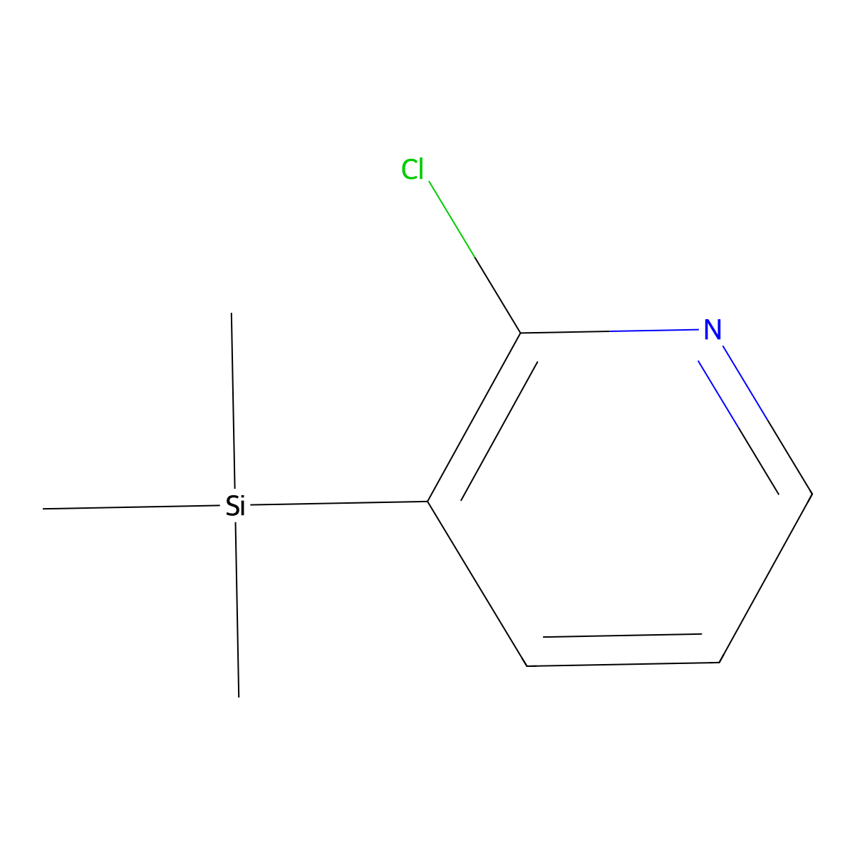 2-Chloro-3-(trimethylsilyl)pyridine molecular structure, CAS 77332-76-4