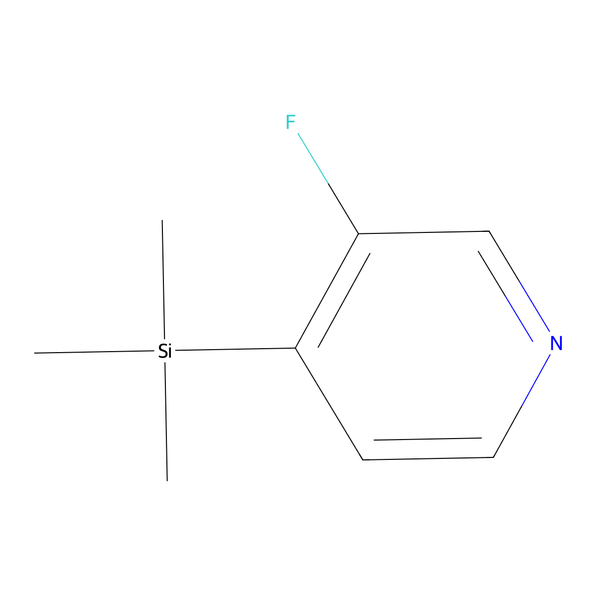 3-Fluoro-4-(trimethylsilyl)pyridine molecular structure, CAS 77332-77-5