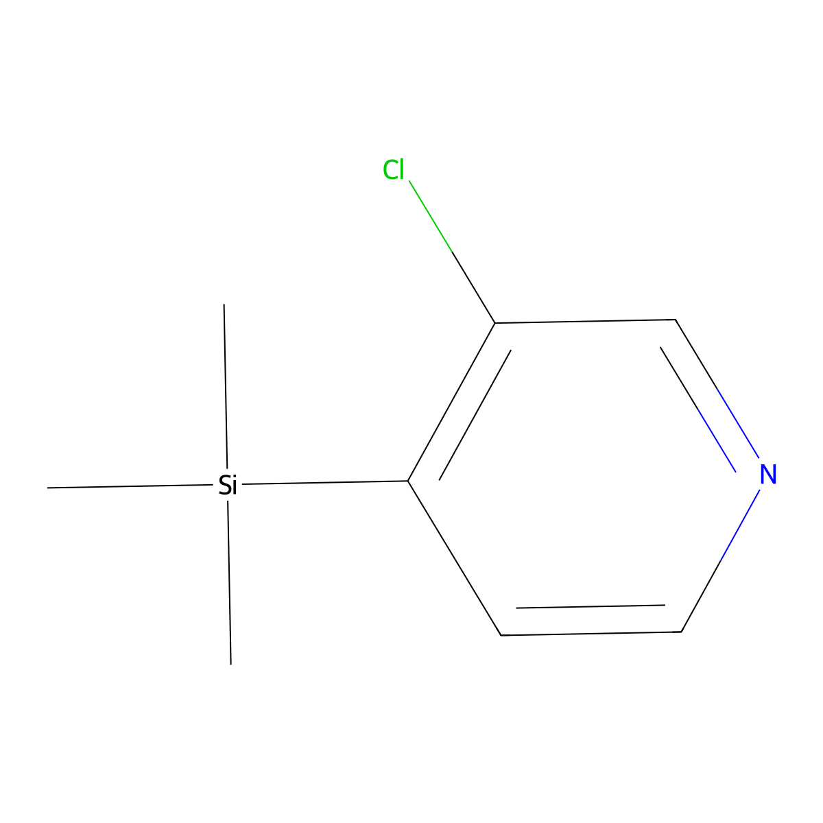 3-Chloro-4-(trimethylsilyl)pyridine molecular structure, CAS 77332-78-6