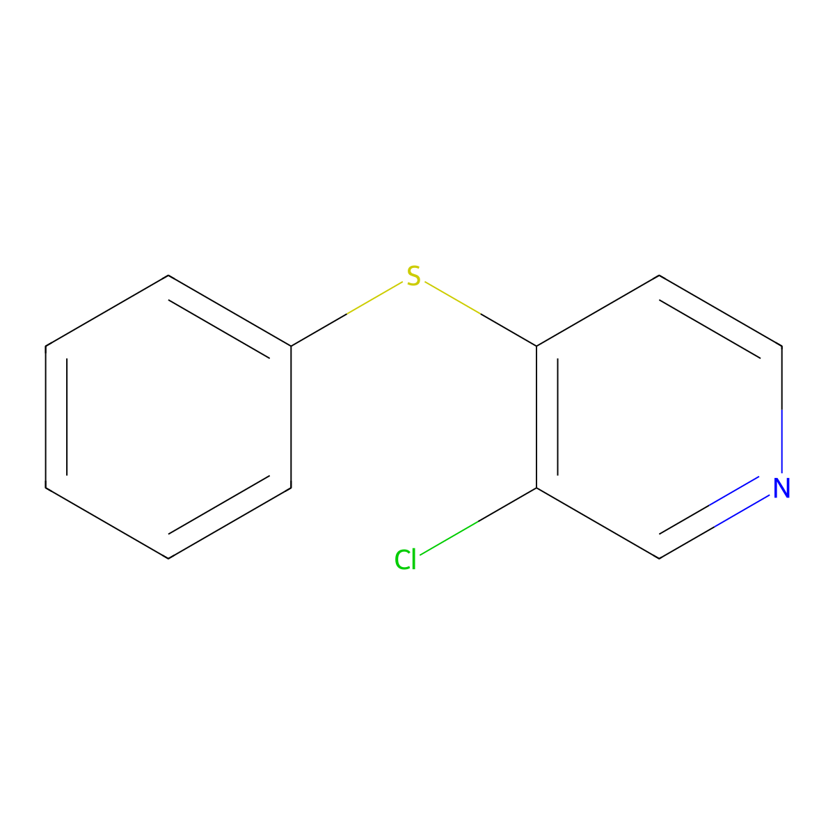 3-Chloro-4-(phenylthio)pyridine molecular structure, CAS 77332-80-0