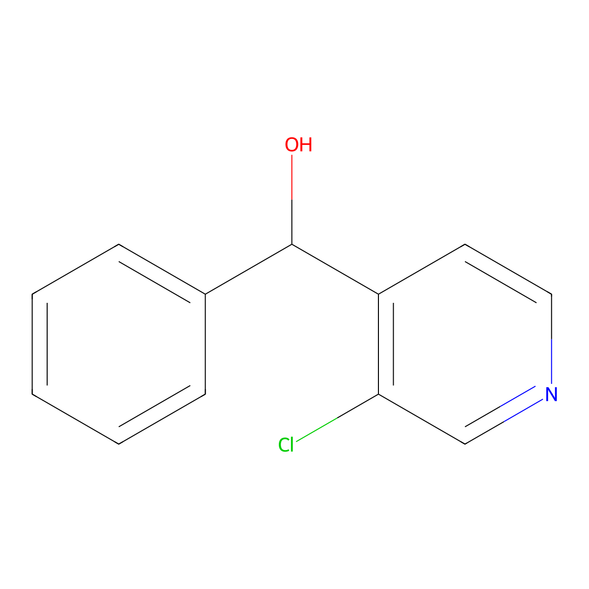 (3-Chloropyridin-4-YL)(phenyl)methanol molecular structure, CAS 77332-81-1