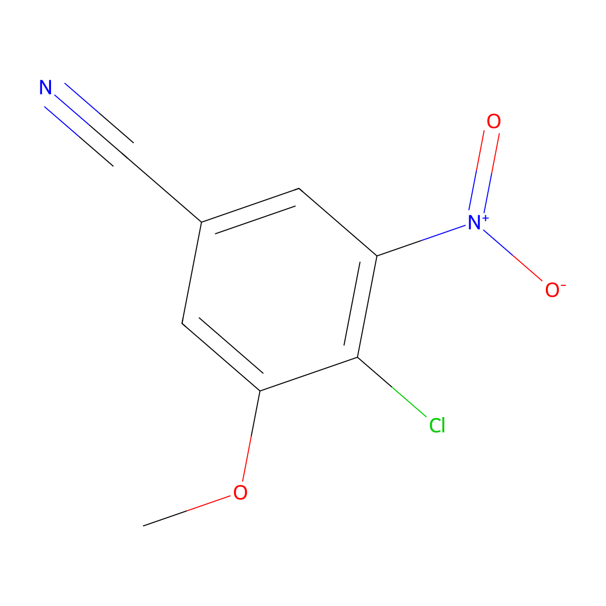 4-Chloro-3-methoxy-5-nitrobenzonitrile molecular structure, CAS 77333-47-2
