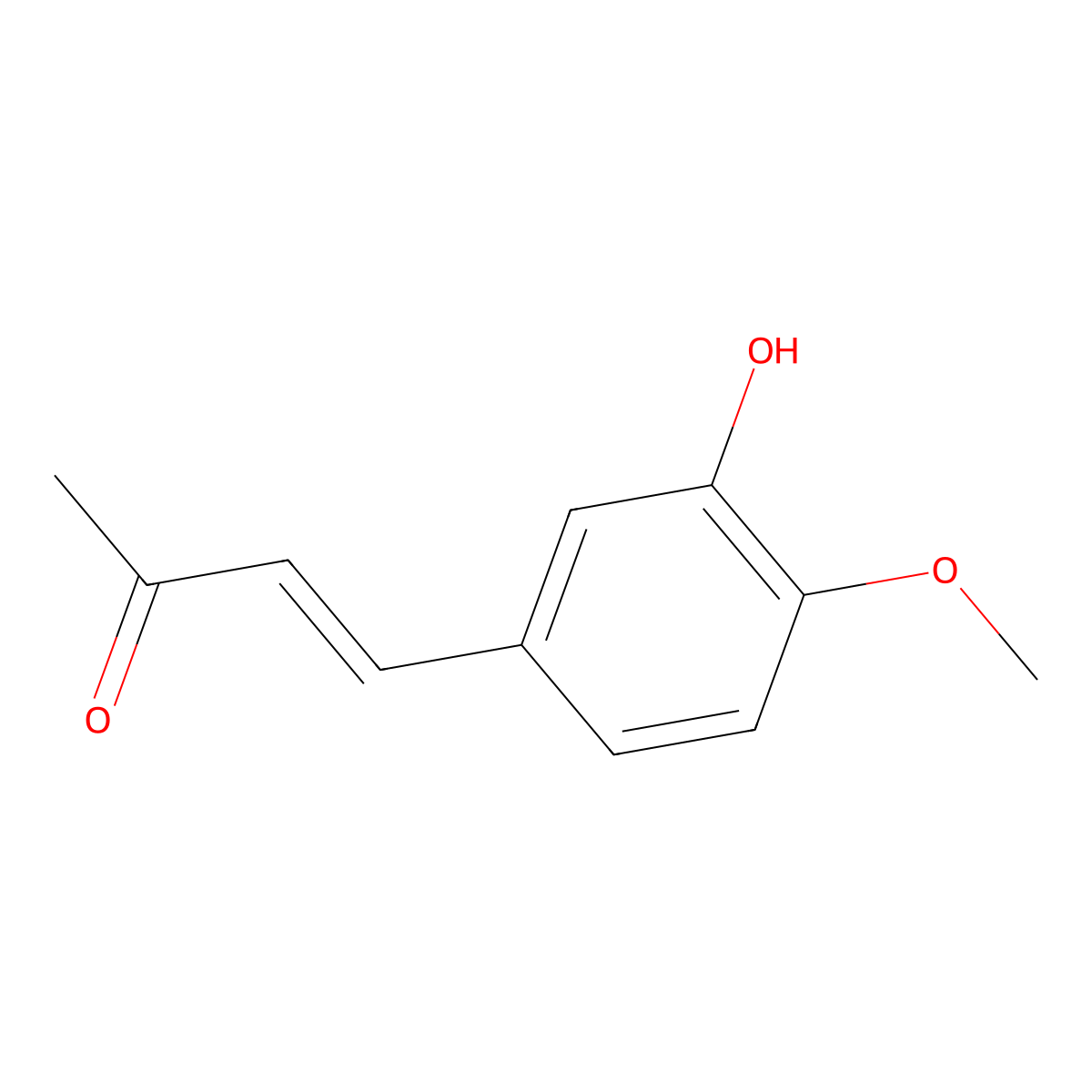3-Buten-2-one, 4-(3-hydroxy-4-methoxyphenyl)- molecular structure, CAS 77334-11-3