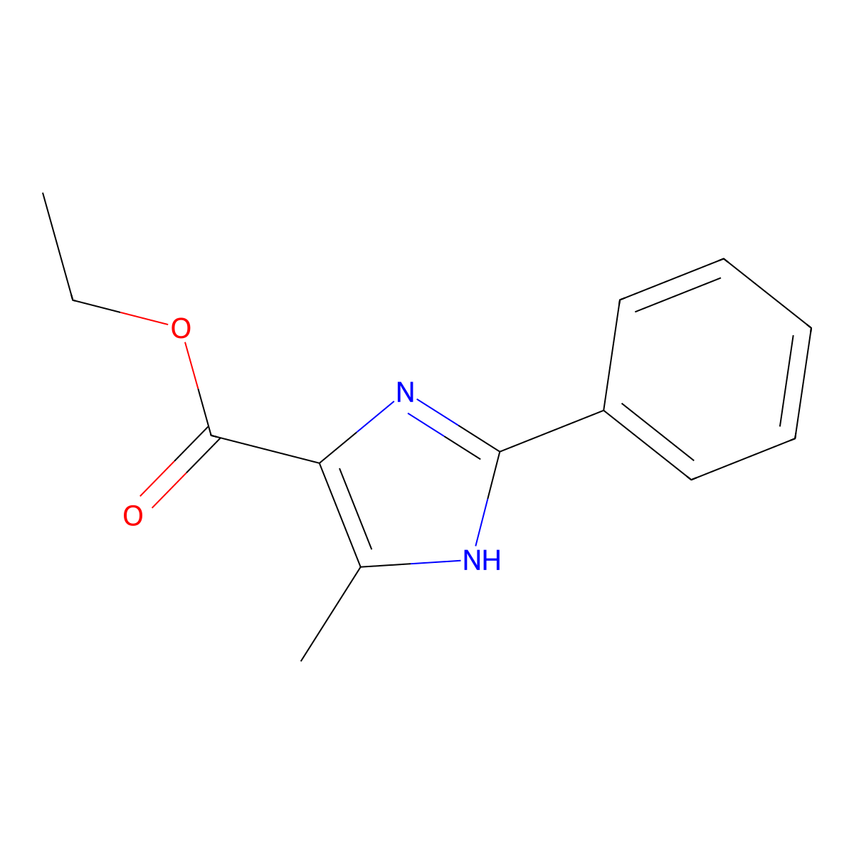 Ethyl 5-methyl-2-phenyl-1H-imidazole-4-carboxylate molecular structure, CAS 77335-93-4