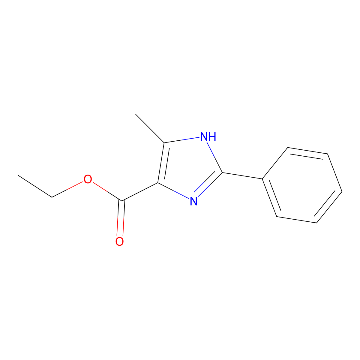 Ethyl 5-methyl-2-phenyl-1H-imidazole-4-carboxylate molecular structure, CAS 77335-93-4