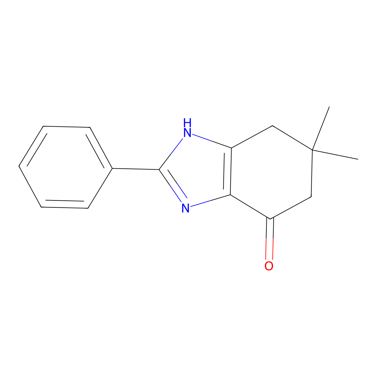 3,5,6,7-Tetrahydro-6,6-dimethyl-2-phenyl-4H-benzimidazol-4-one molecular structure, CAS 77335-96-7