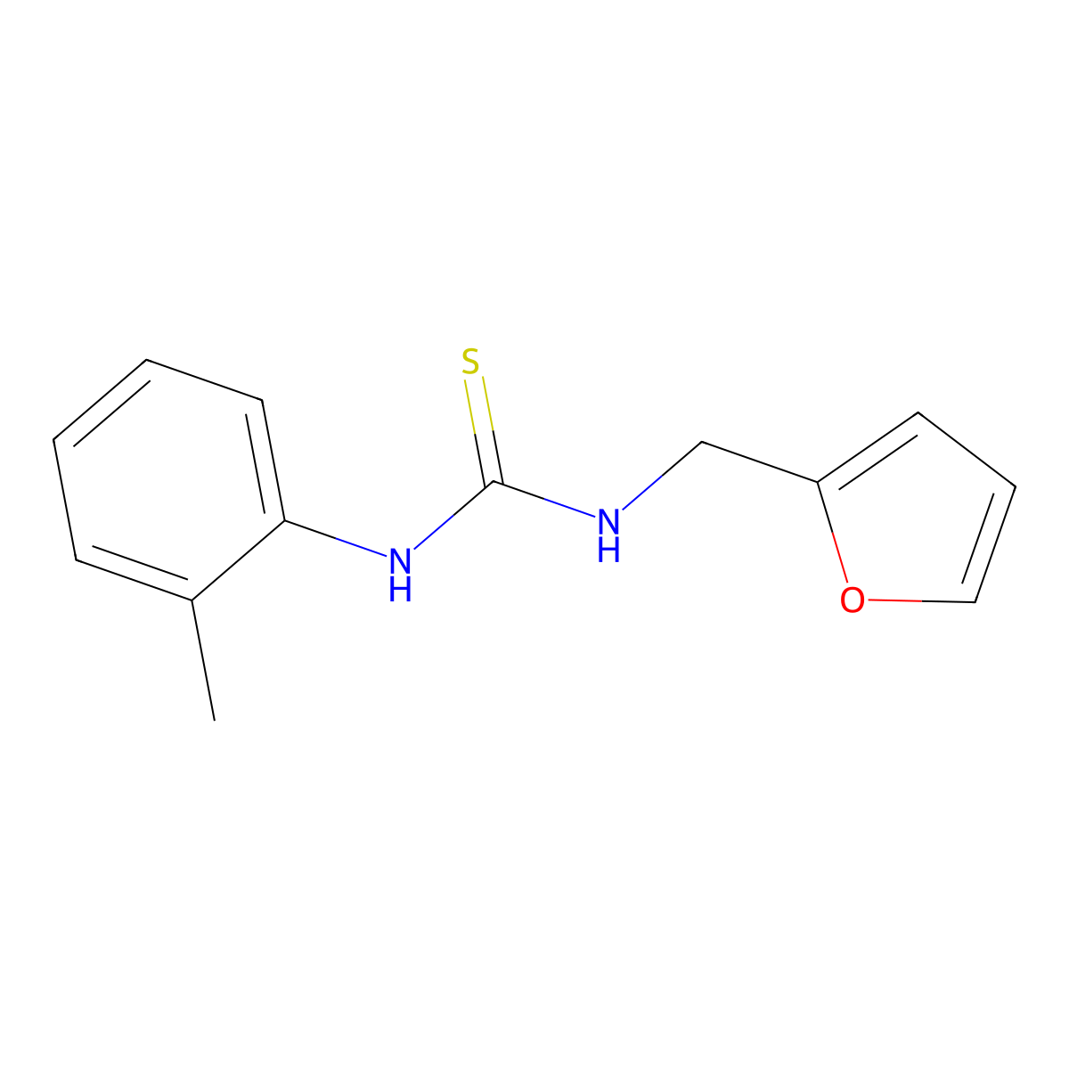 1-(Furan-2-ylmethyl)-3-(2-methylphenyl)thiourea molecular structure, CAS 77336-91-5