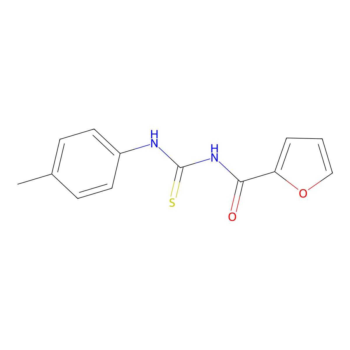 N-[(4-methylphenyl)carbamothioyl]furan-2-carboxamide molecular structure, CAS 77336-98-2