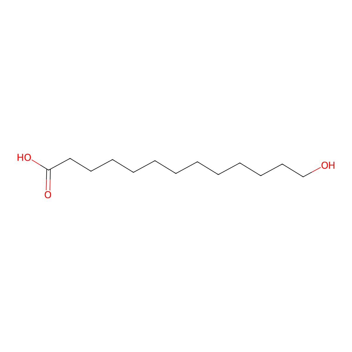 13-Hydroxytridecanoic acid molecular structure, CAS 7735-38-8