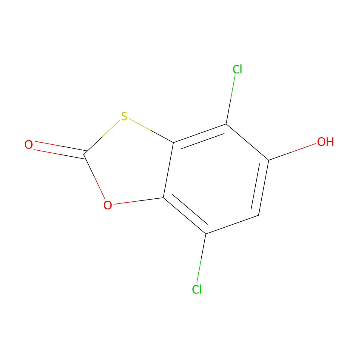 4,7-Dichloro-5-hydroxy-1,3-benzoxathiol-2-one molecular structure, CAS 7735-59-3