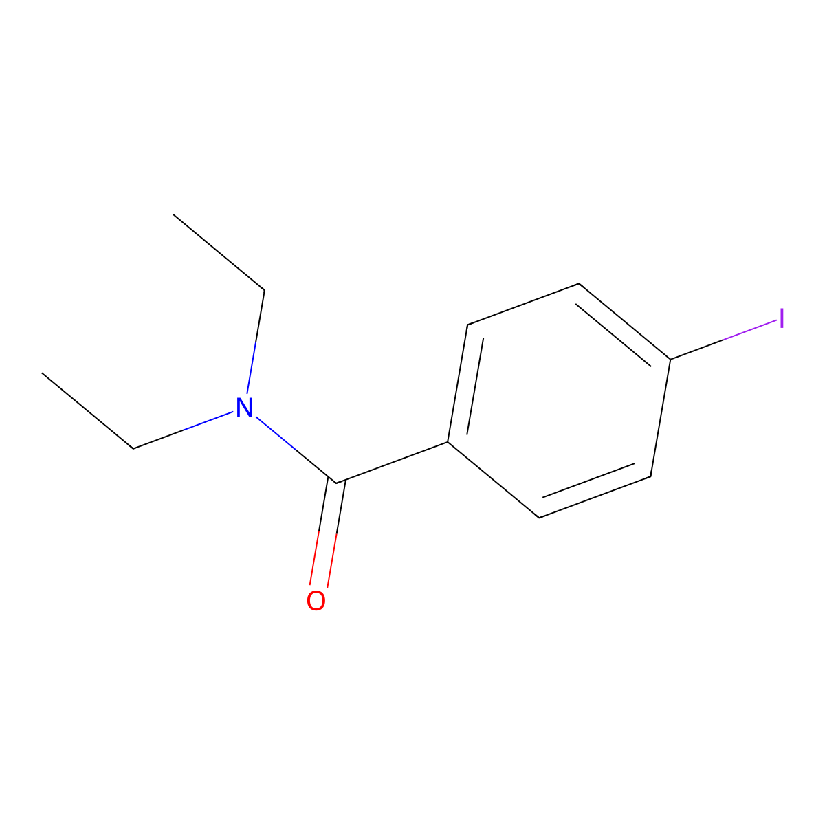 N,N-diethyl-4-iodobenzamide molecular structure, CAS 77350-52-8