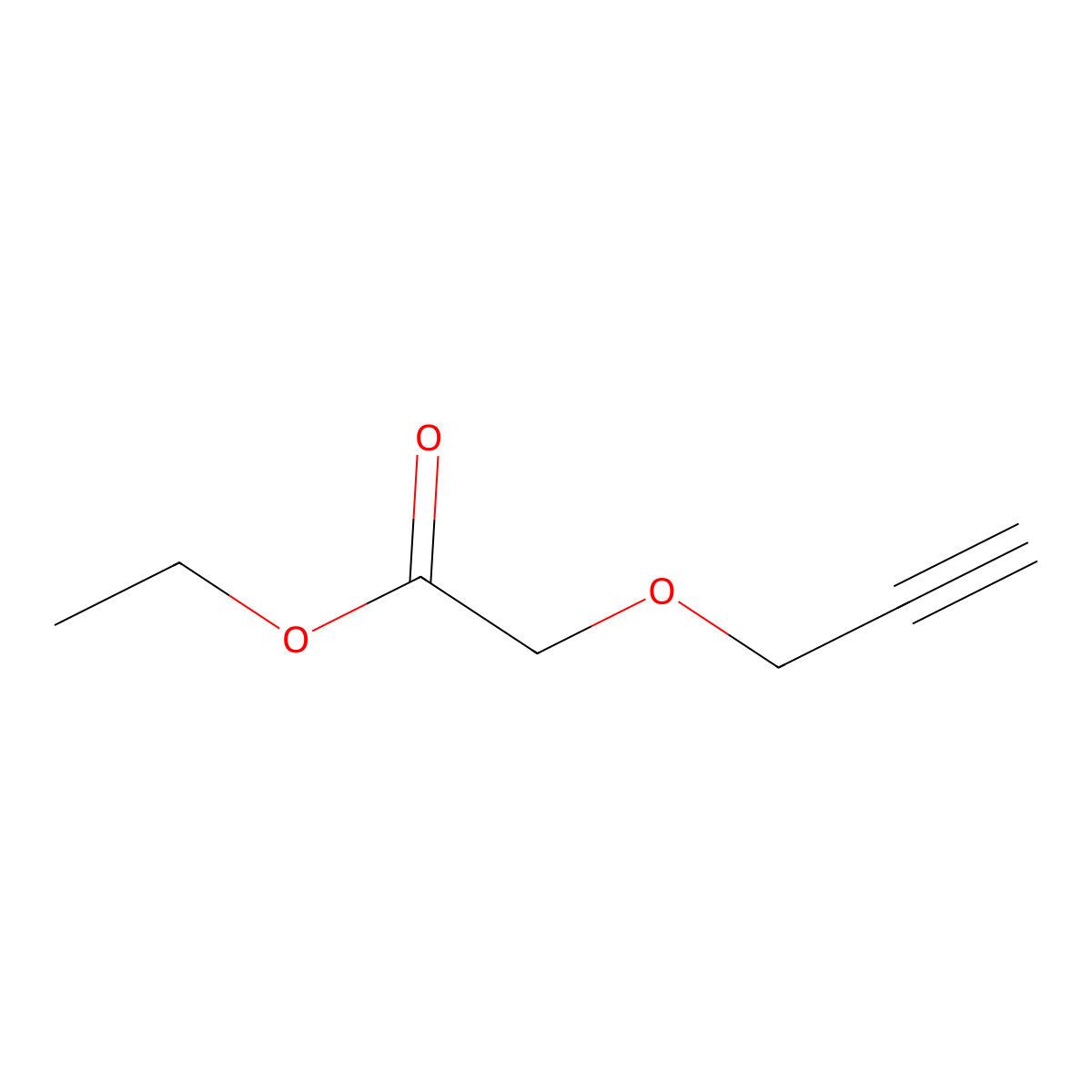 Ethyl 2-prop-2-ynoxyacetate molecular structure, CAS 77353-35-6