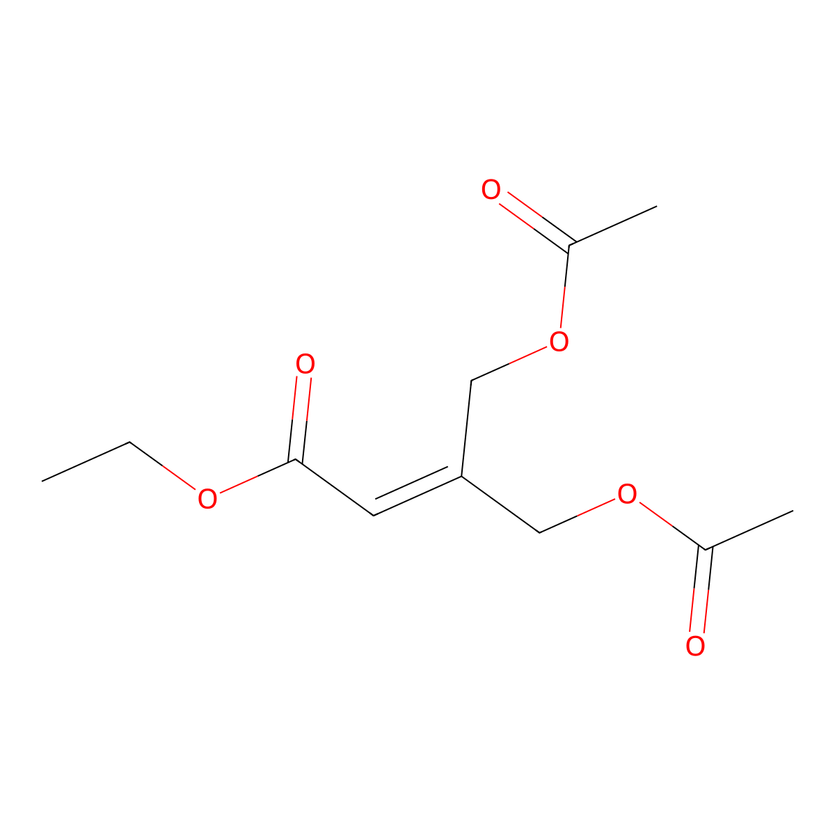 Ethyl 4-(acetyloxy)-3-[(acetyloxy)methyl]but-2-enoate molecular structure, CAS 77356-33-3