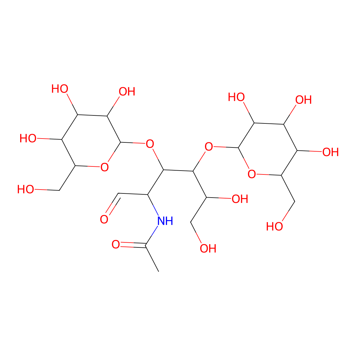 alpha-galactose-(1-3)-N-acetyllactosamine molecular structure, CAS 77356-46-8