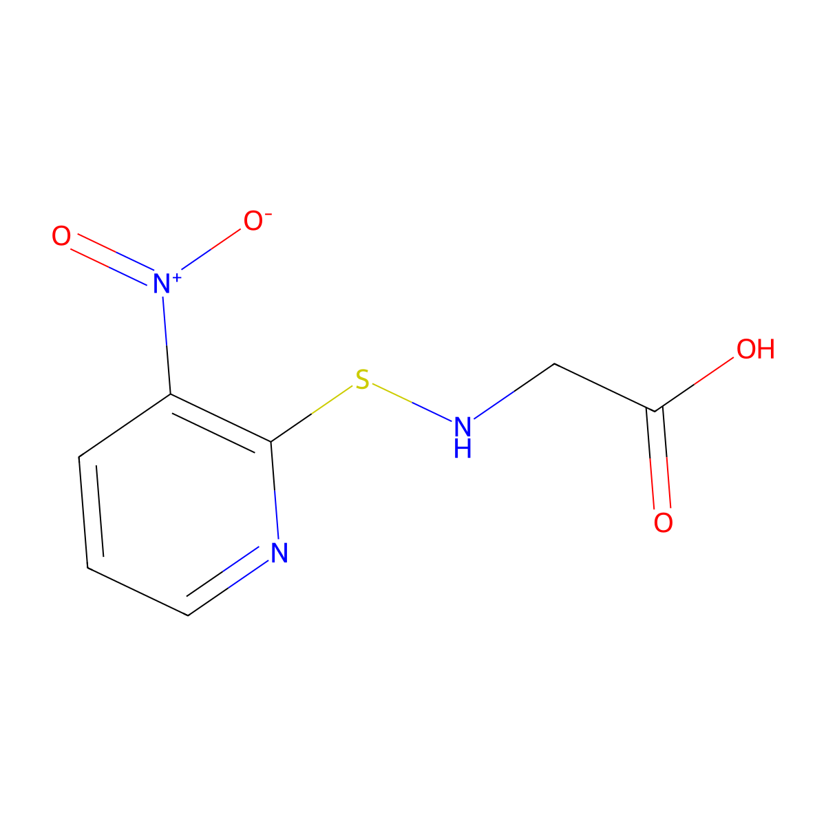 3-Nitro-2-pyridine-sulfenyl glycine molecular structure, CAS 77357-00-7