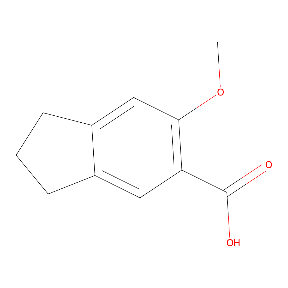 6-methoxy-2,3-dihydro-1H-indene-5-carboxylic acid molecular structure, CAS 77366-70-2
