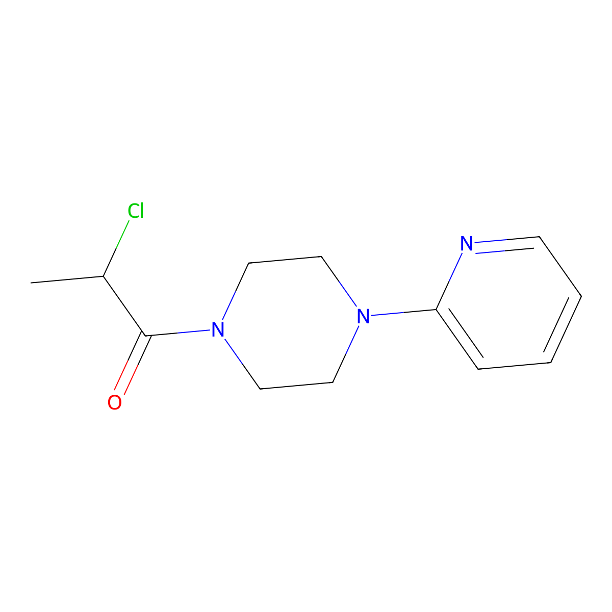 2-Chloro-1-[4-(pyridin-2-YL)piperazin-1-YL]propan-1-one molecular structure, CAS 77368-17-3