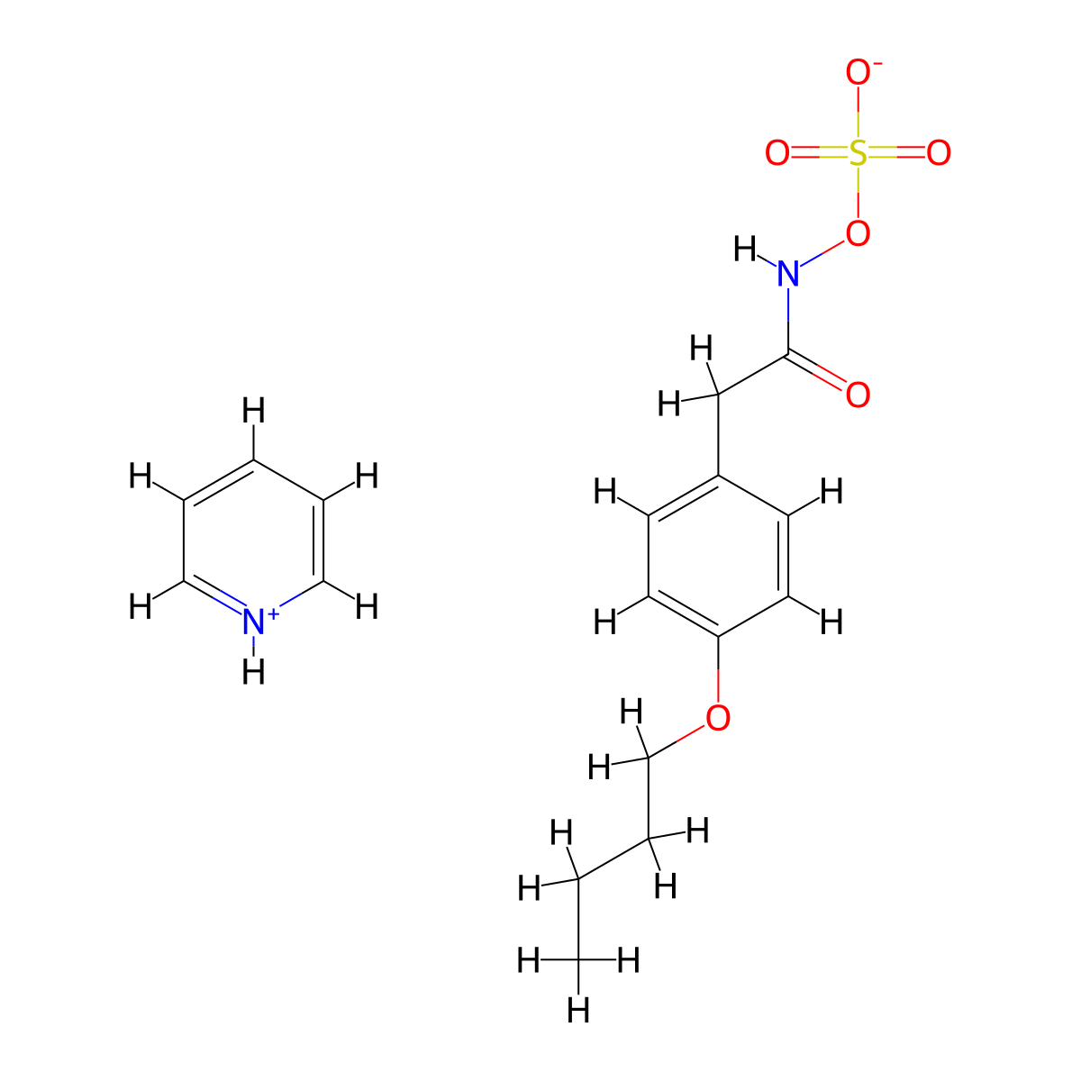 N-4-Butoxyphenylacetylhydroxylamine-O-sulfonate-pyridine molecular structure, CAS 77372-66-8