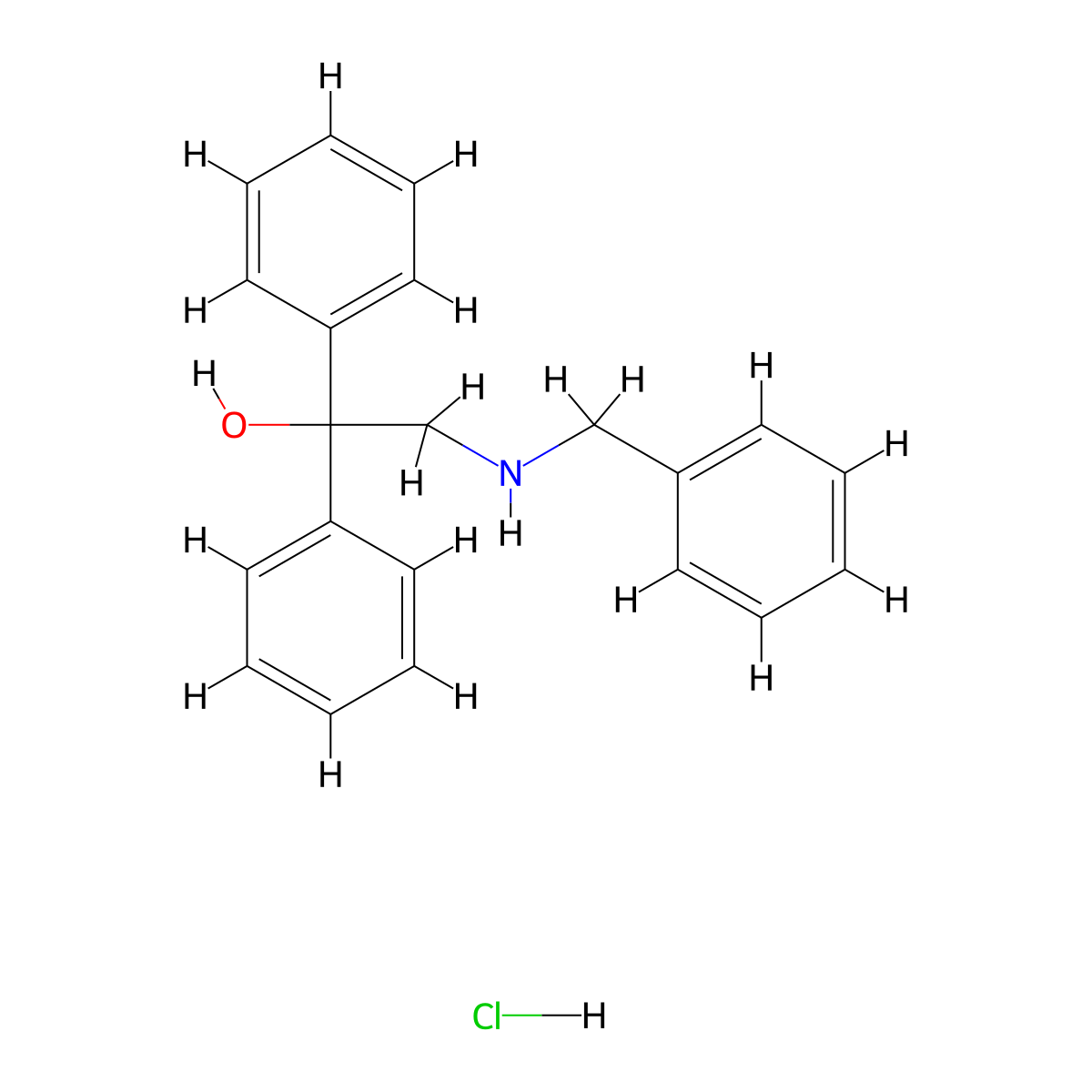 2-(Benzylamino)-1,1-diphenylethan-1-ol--hydrogen chloride (1/1) molecular structure, CAS 77373-26-3