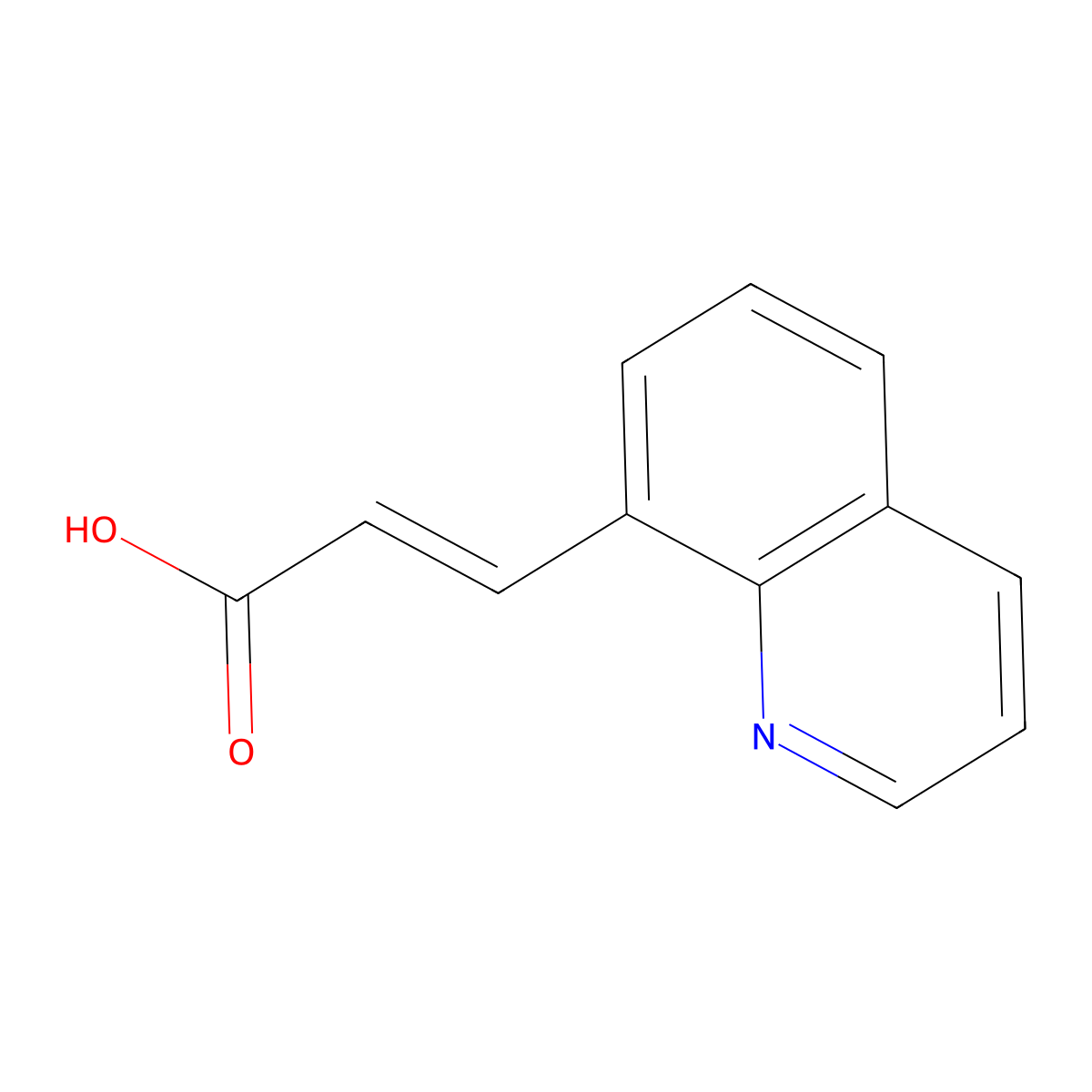 3-Quinolin-8-ylacrylic acid molecular structure, CAS 77377-27-6