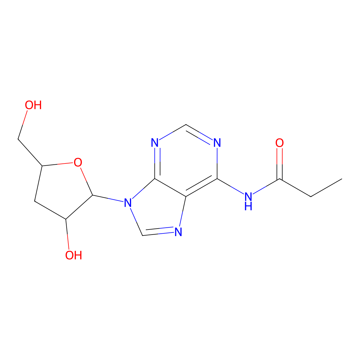 N6-Propionyl Cordycepin molecular structure, CAS 77378-04-2