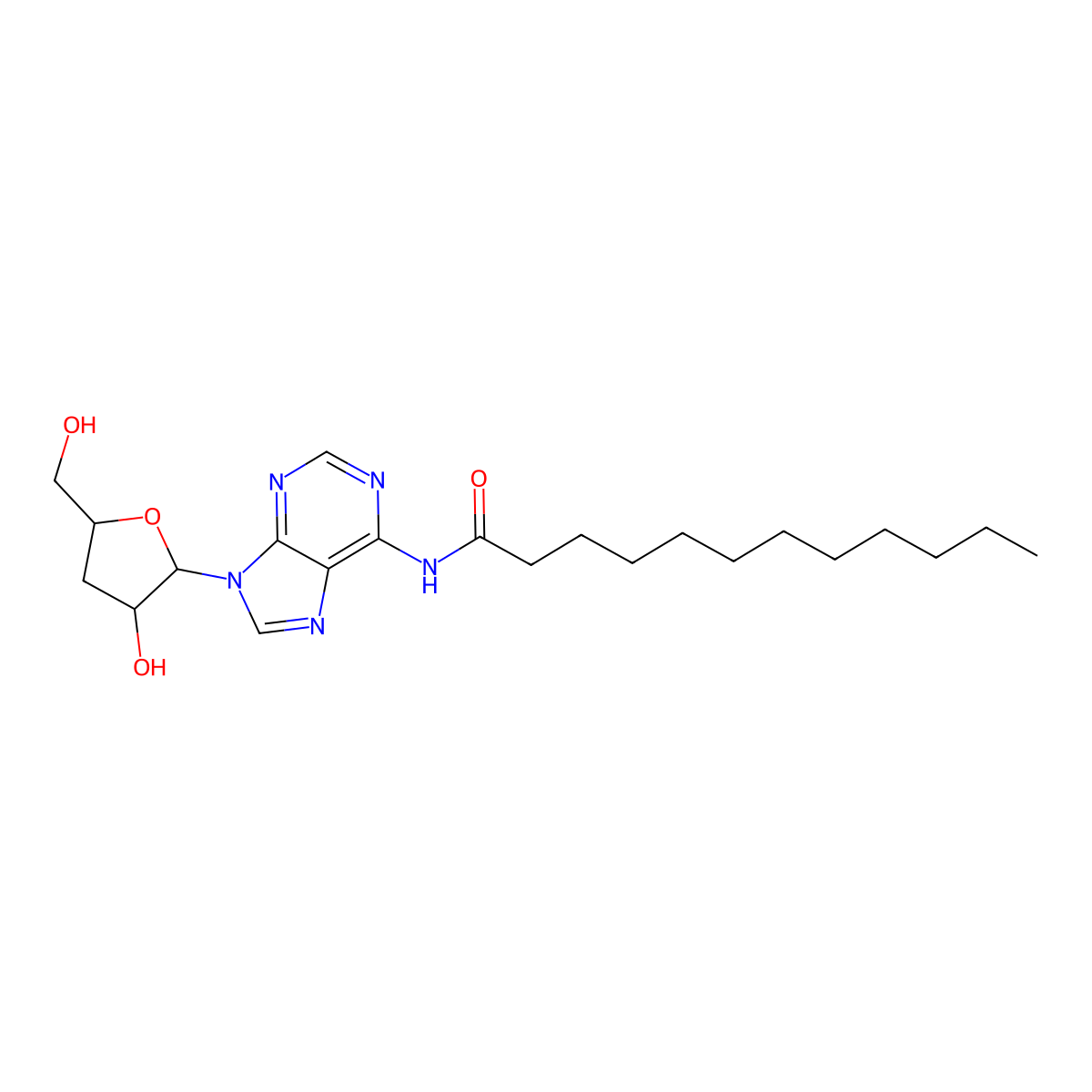 N6-Lauroyl Cordycepin molecular structure, CAS 77378-06-4