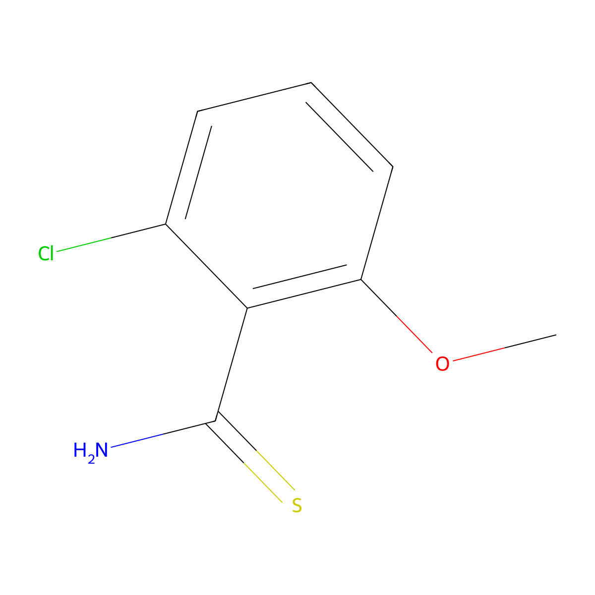 2-Chloro-6-methoxybenzothioamide molecular structure, CAS 77378-19-9