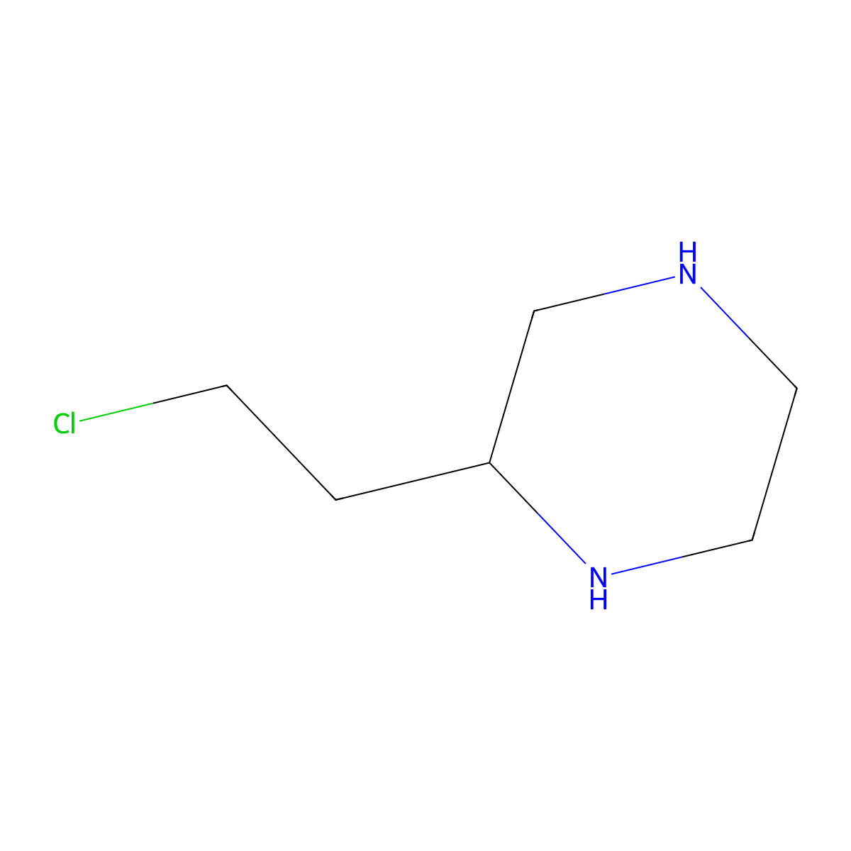 2-(2-Chloroethyl)piperazine molecular structure, CAS 773784-70-6