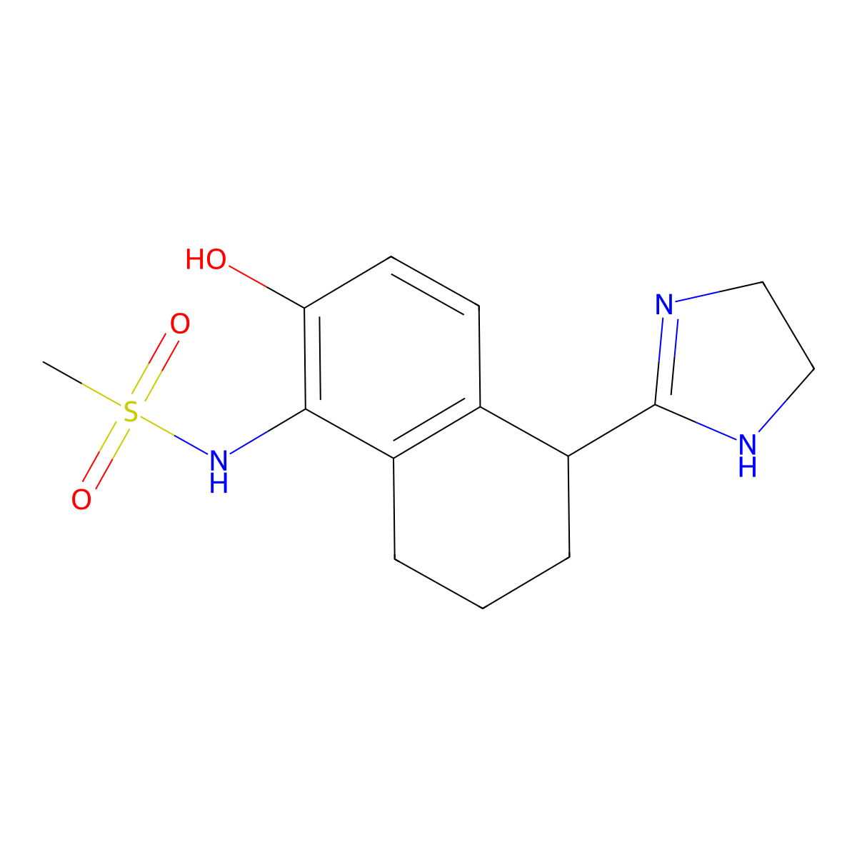 Methanesulfonamide, N-[(5S)-5-(4,5-dihydro-1H-imidazol-2-yl)-5,6,7,8-tetrahydro-2-hydroxy-1-naphthalenyl]- molecular structure, CAS 773825-23-3