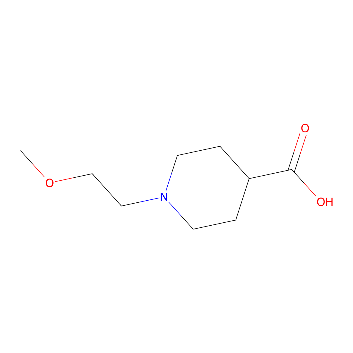 1-(2-Methoxyethyl)piperidine-4-carboxylic acid molecular structure, CAS 773829-96-2