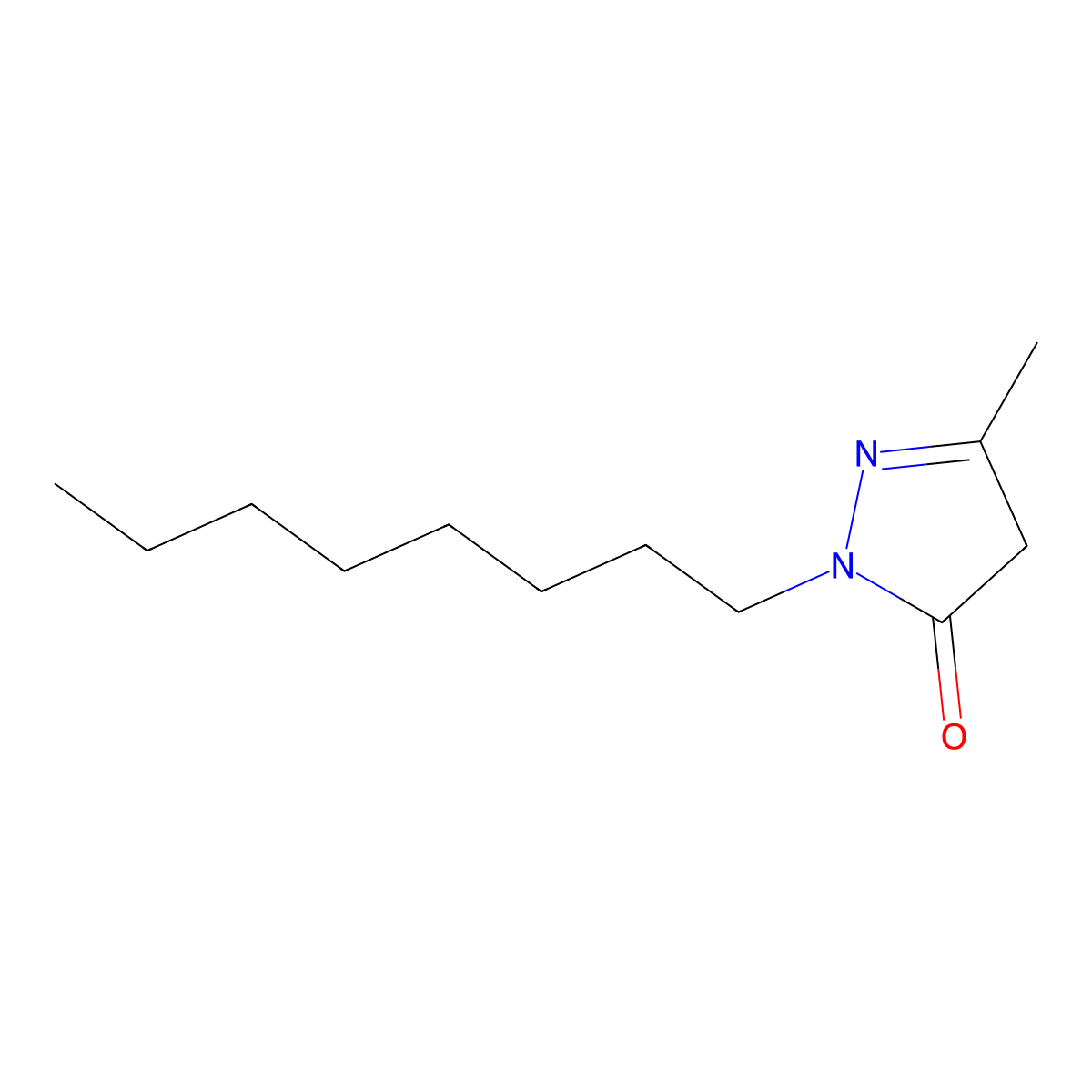 3-Methyl-1-octyl-4,5-dihydro-1H-pyrazol-5-one molecular structure, CAS 77384-88-4